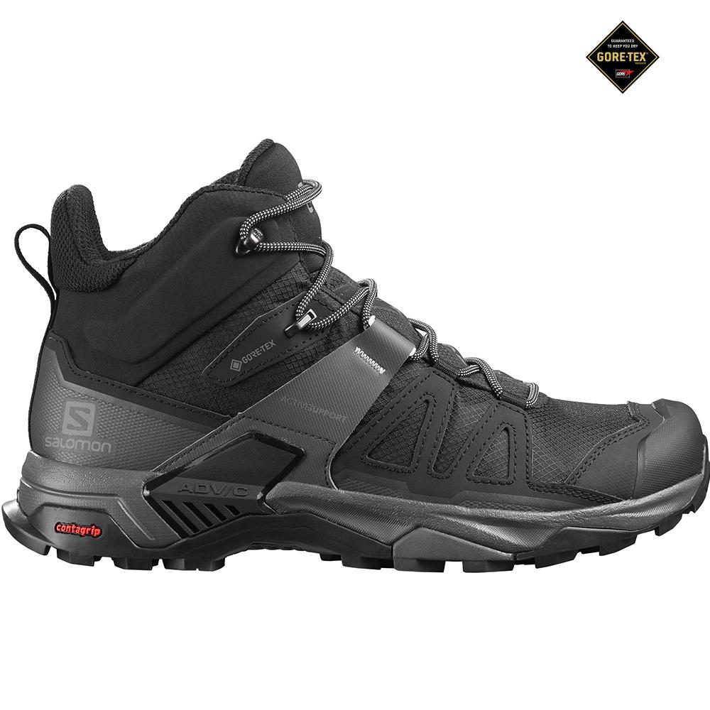 Salomon Singapore Mens Running Shoes - X ULTRA 4 MID GORE-TEX Black | 24930-KOTB